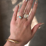 14k Solid Gold Offset Opal Ring Size 6.25 - 6.5 - Dea Dia