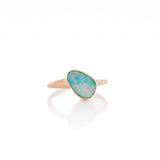 14k Solid Gold Offset Opal Ring Size 6.25 - 6.5 - Dea Dia