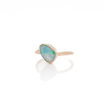 14k Solid Gold Offset Opal Ring Size 6.25 - 6.5 - Dea Dia