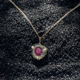 14k Watermelon Tourmaline Slice Forma Charm - Dea Dia