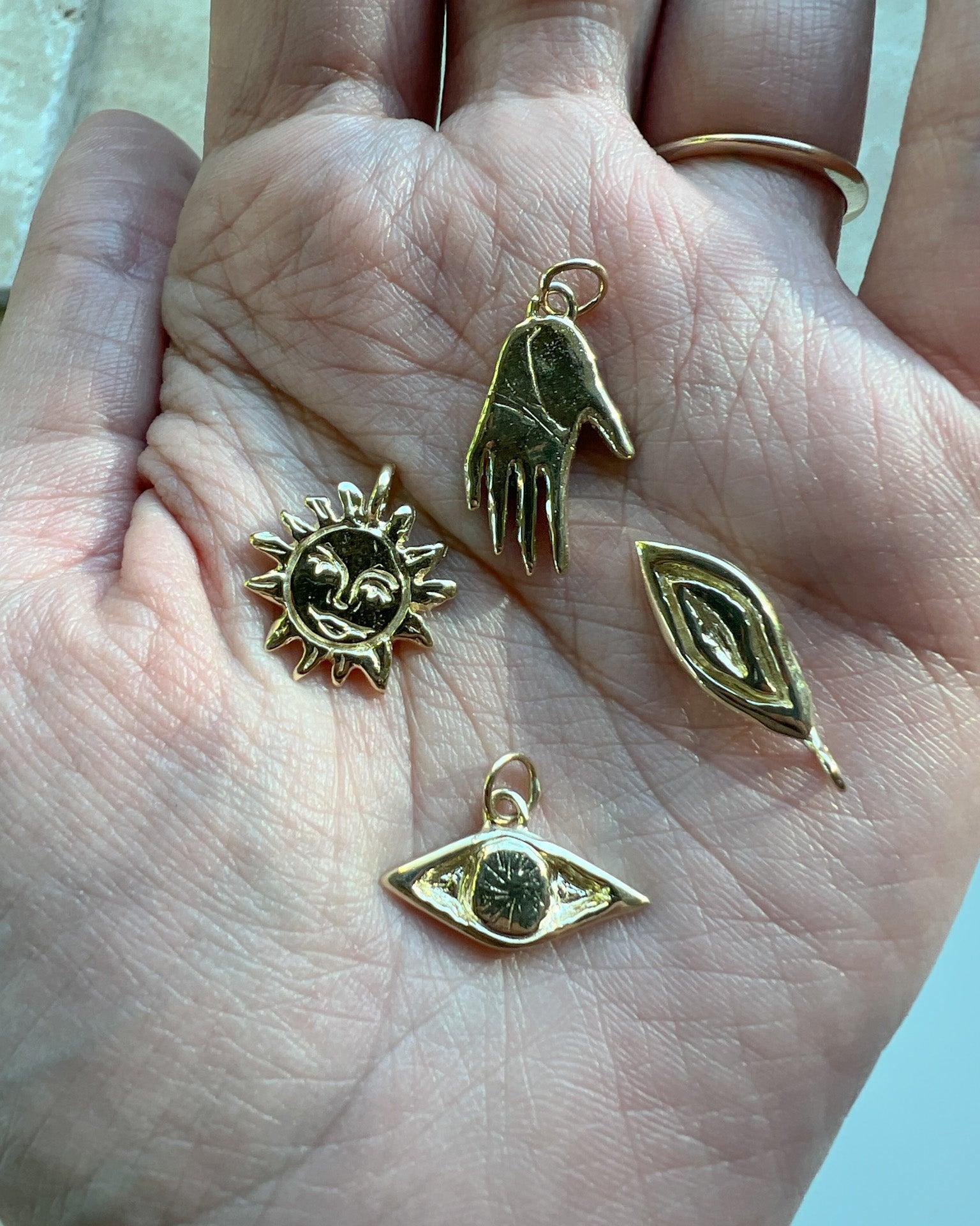 Gold Evil Eye Pendant - Evil Eye Necklace - Dea Dia