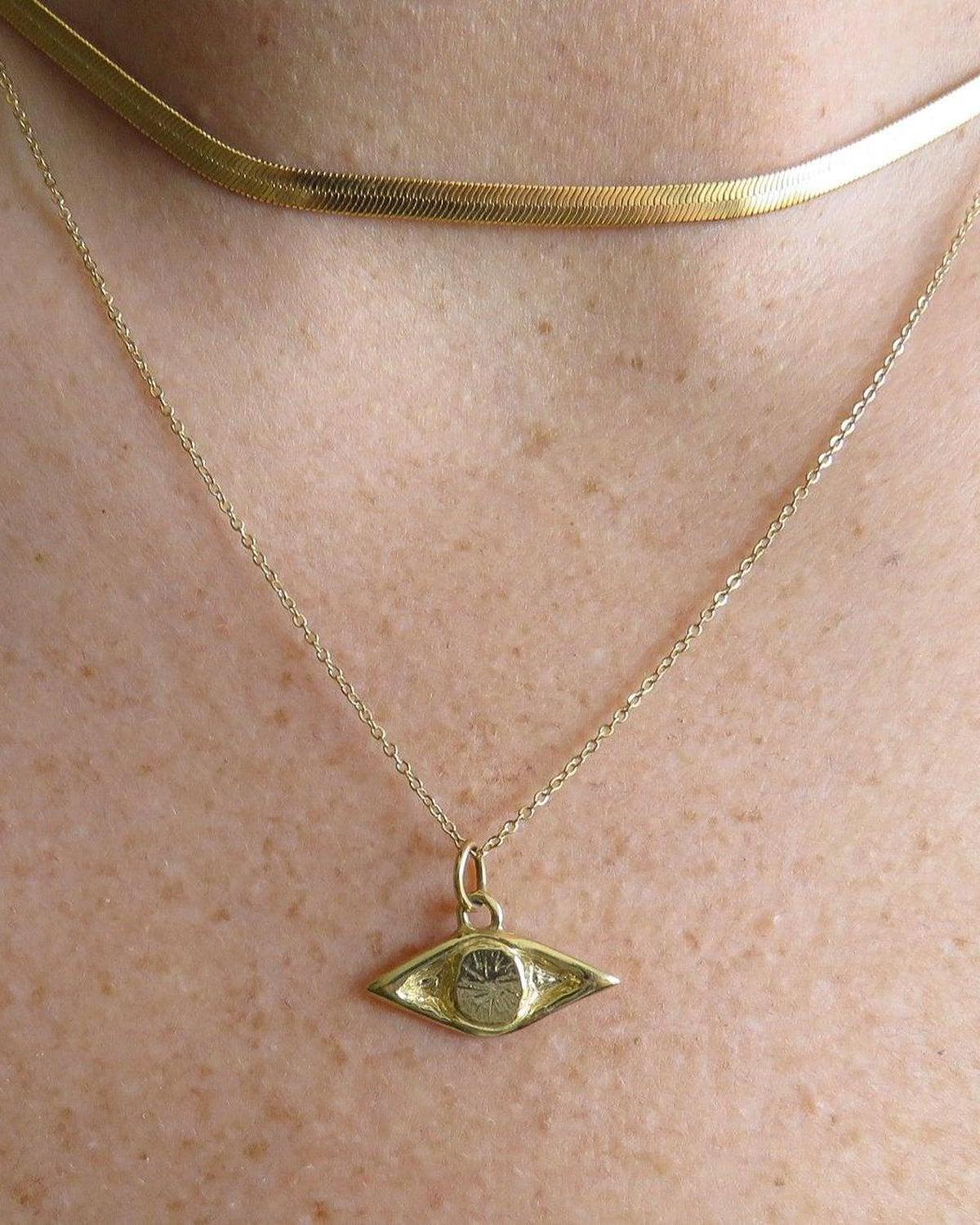 Gold Evil Eye Necklace - Evil Eye Necklace Karma and Luck - Dea Dia