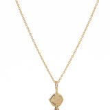 Minimalist Dainty Rose Cut Hexagon Diamond Necklace, 14k Yellow Gold