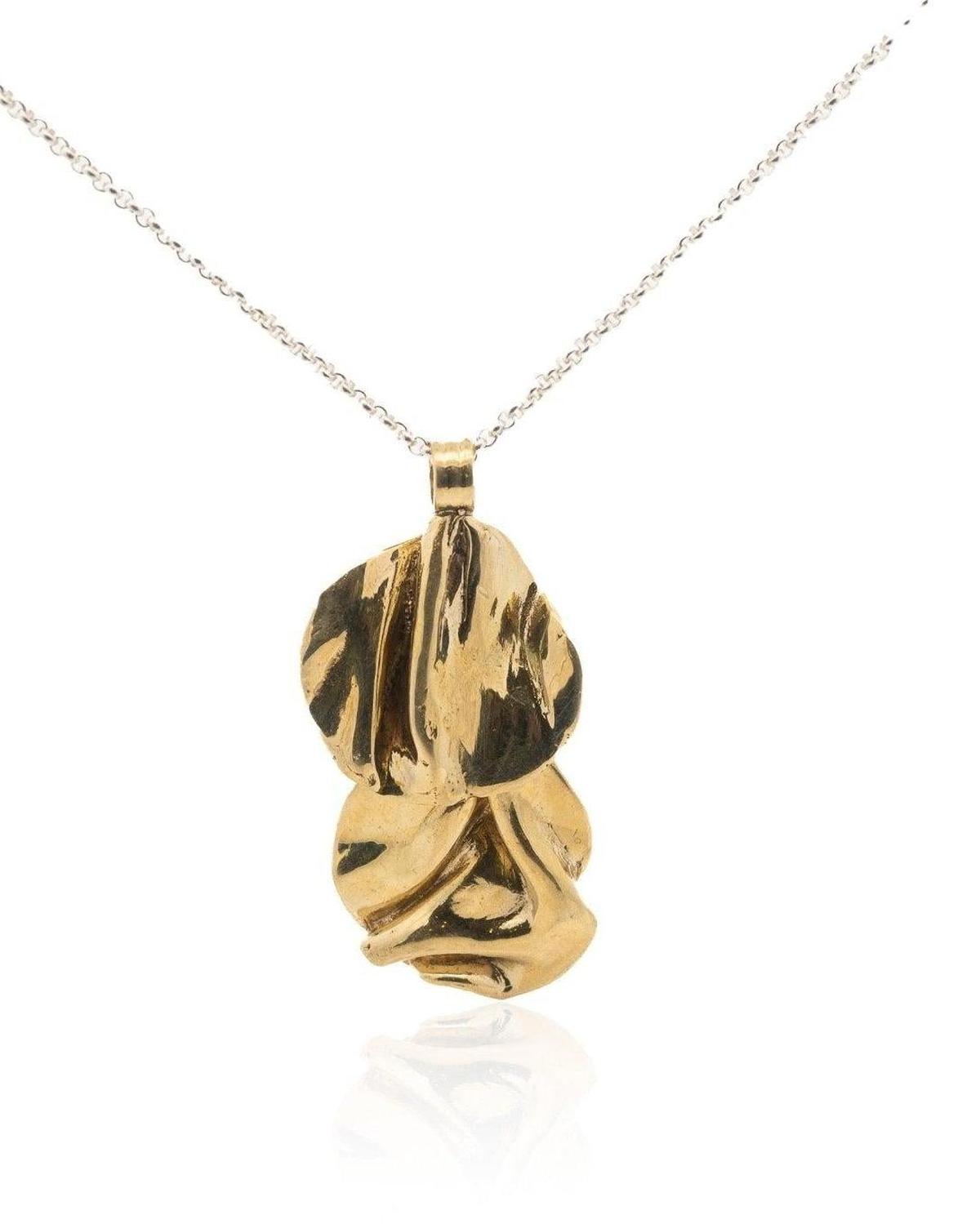 Aeloian Folded Double Pendant Necklace - Gold or Silver - Dea Dia
