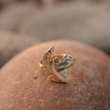 Artemis 14k Solid Gold Moon and Heart Ring - Dea Dia