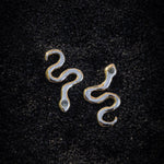 Asymmetrical Solid Gold Serpent Earrings - Dea Dia