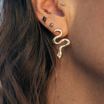 Asymmetrical Solid Gold Serpent Earrings - Dea Dia
