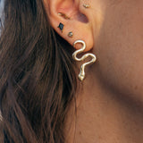 Asymmetrical Solid Gold Serpent Earrings - Dea Dia