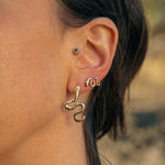 Asymmetrical Solid Gold Serpent Earrings - Dea Dia