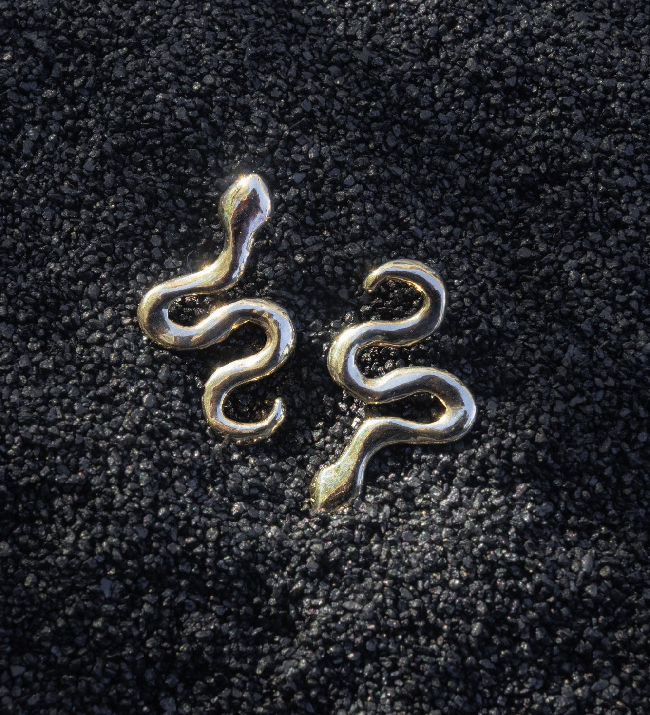 Asymmetrical Solid Gold Serpent Earrings - Dea Dia