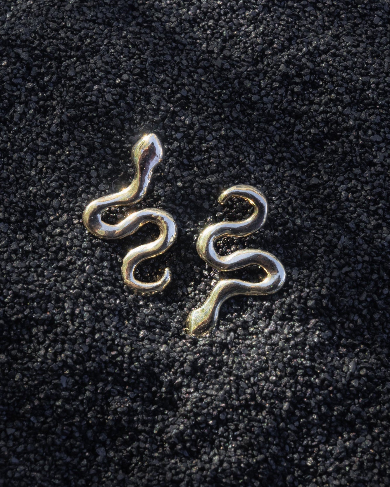 Asymmetrical Solid Gold Serpent Earrings - Dea Dia