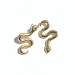 Asymmetrical Solid Gold Serpent Earrings - Dea Dia
