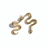 Asymmetrical Solid Gold Serpent Earrings - Dea Dia