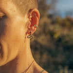 Asymmetrical Solid Gold Serpent Earrings - Dea Dia