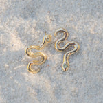 Asymmetrical Solid Gold Serpent Earrings - Dea Dia