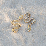 Asymmetrical Solid Gold Serpent Earrings - Dea Dia