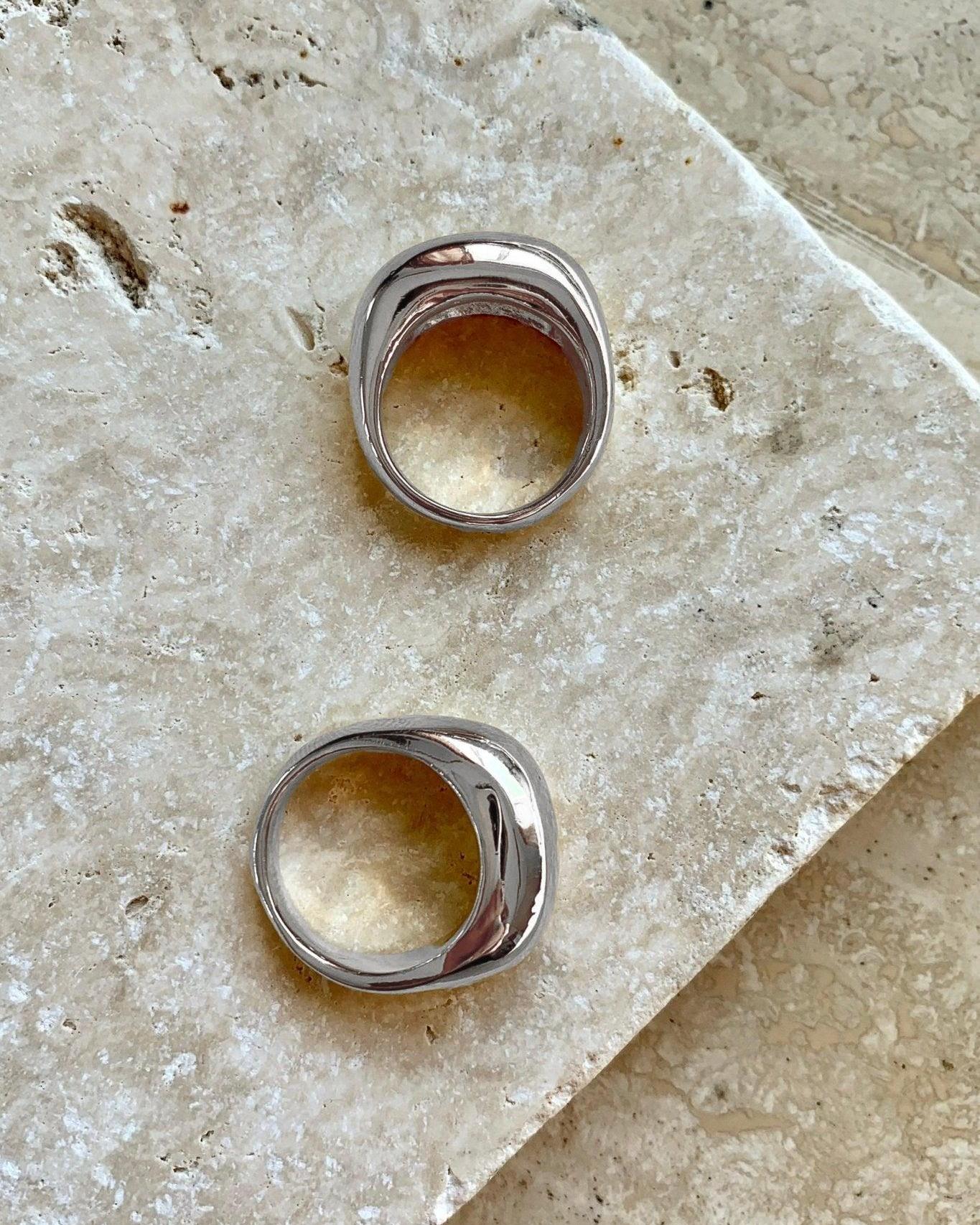 Atrium Ring - Modern Domed Ring in Gold or Silver - Dea Dia