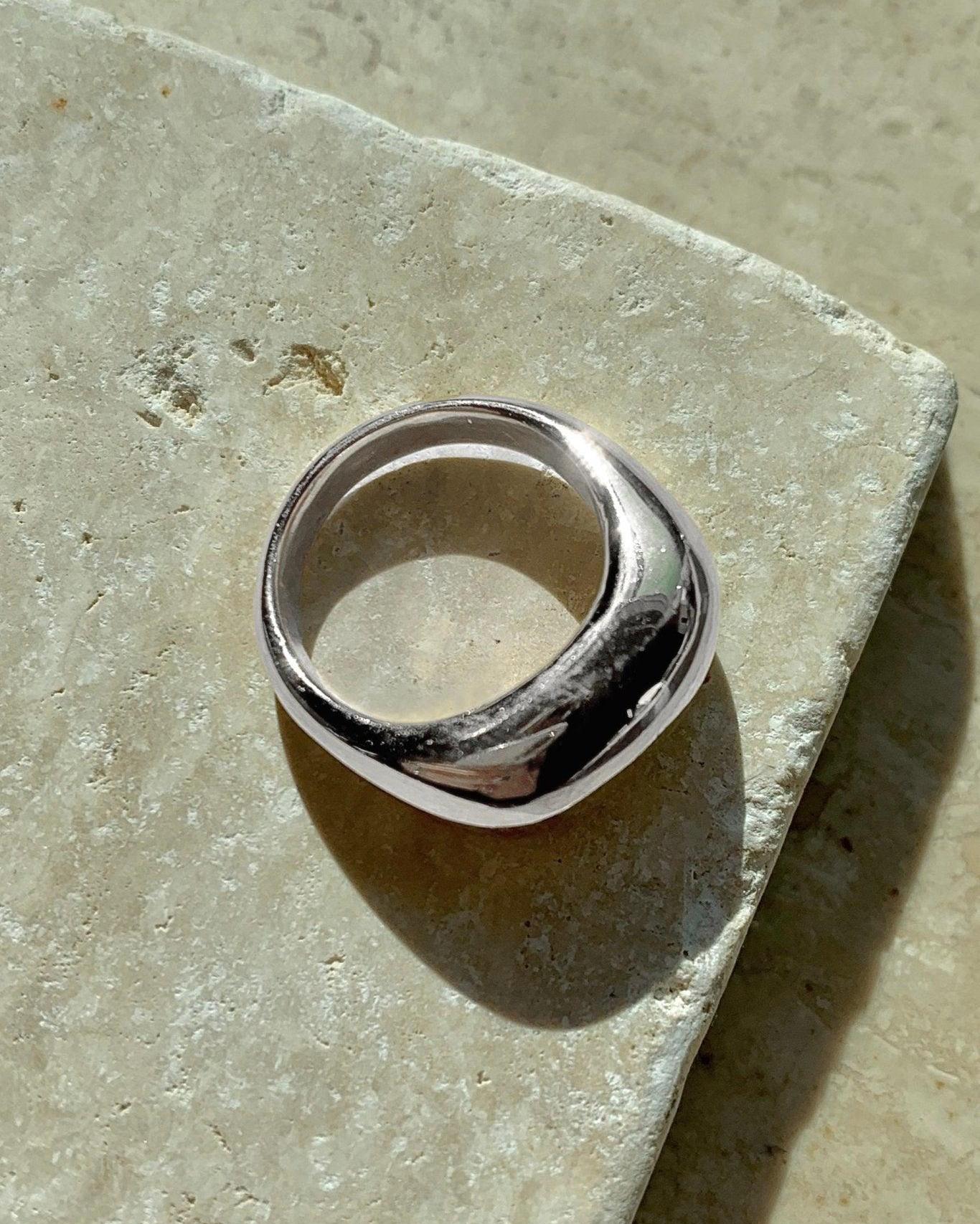 Atrium Ring - Modern Domed Ring in Gold or Silver - Dea Dia