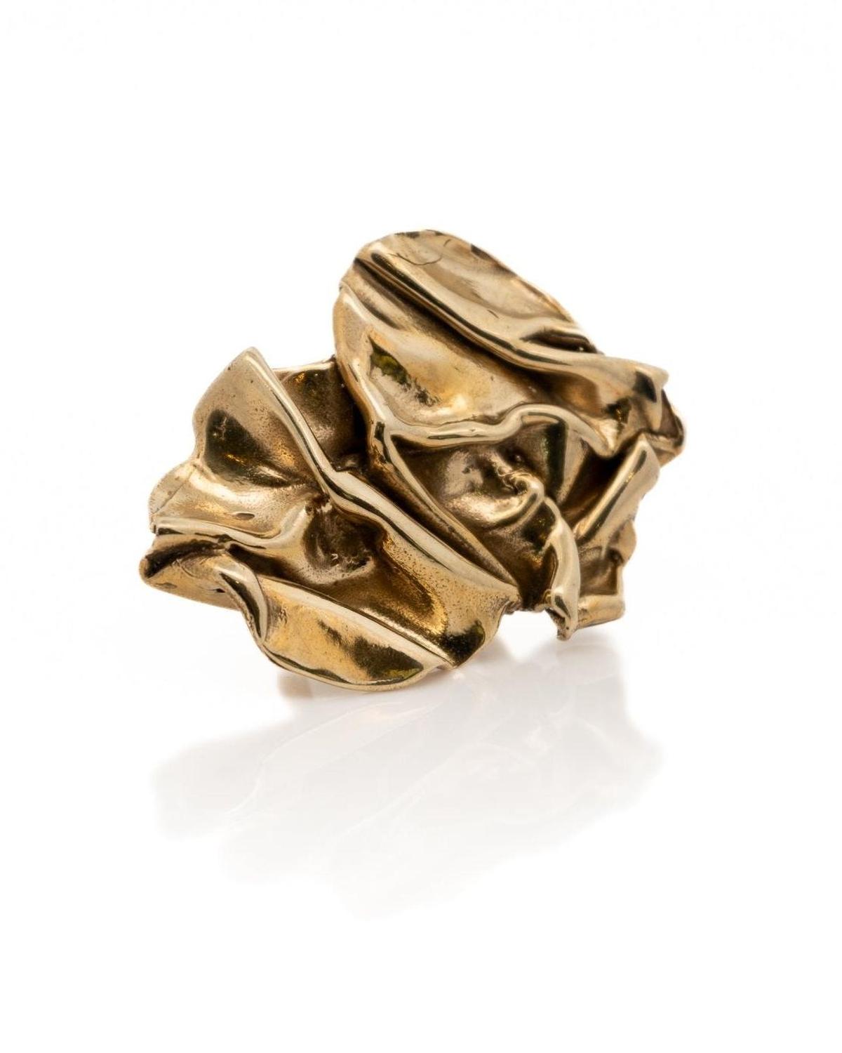 Badlands Abstract Gold Cocktail Ring - Dea Dia