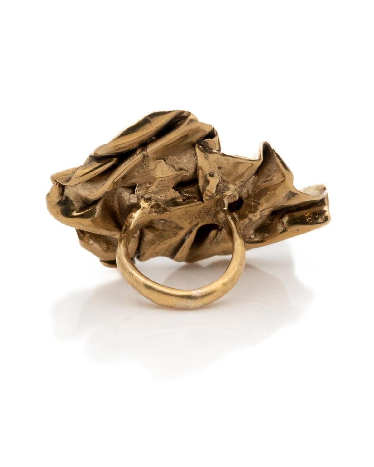 Badlands Abstract Gold Cocktail Ring - Dea Dia