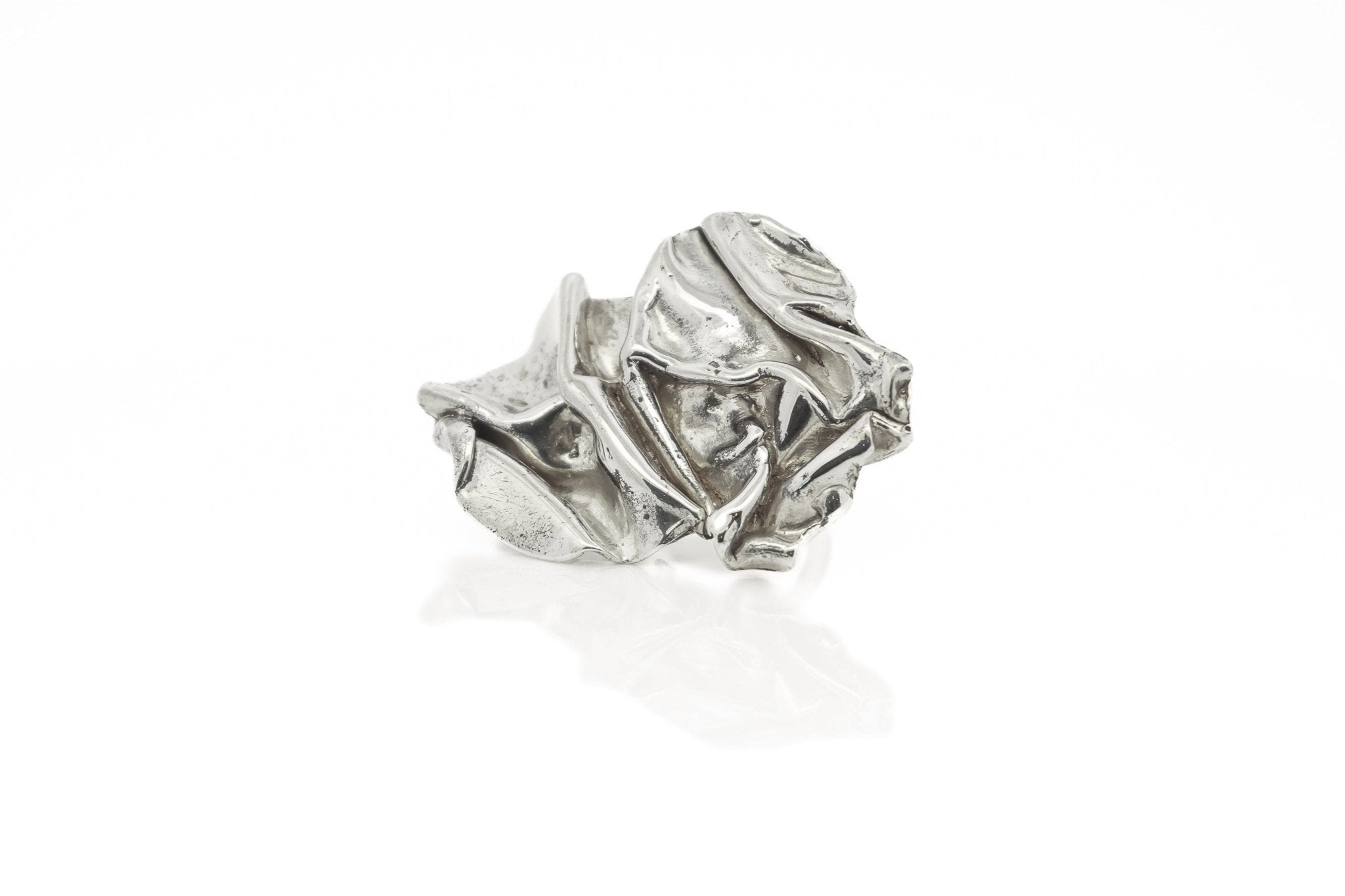 Badlands Abstract Silver Cocktail Ring - Dea Dia