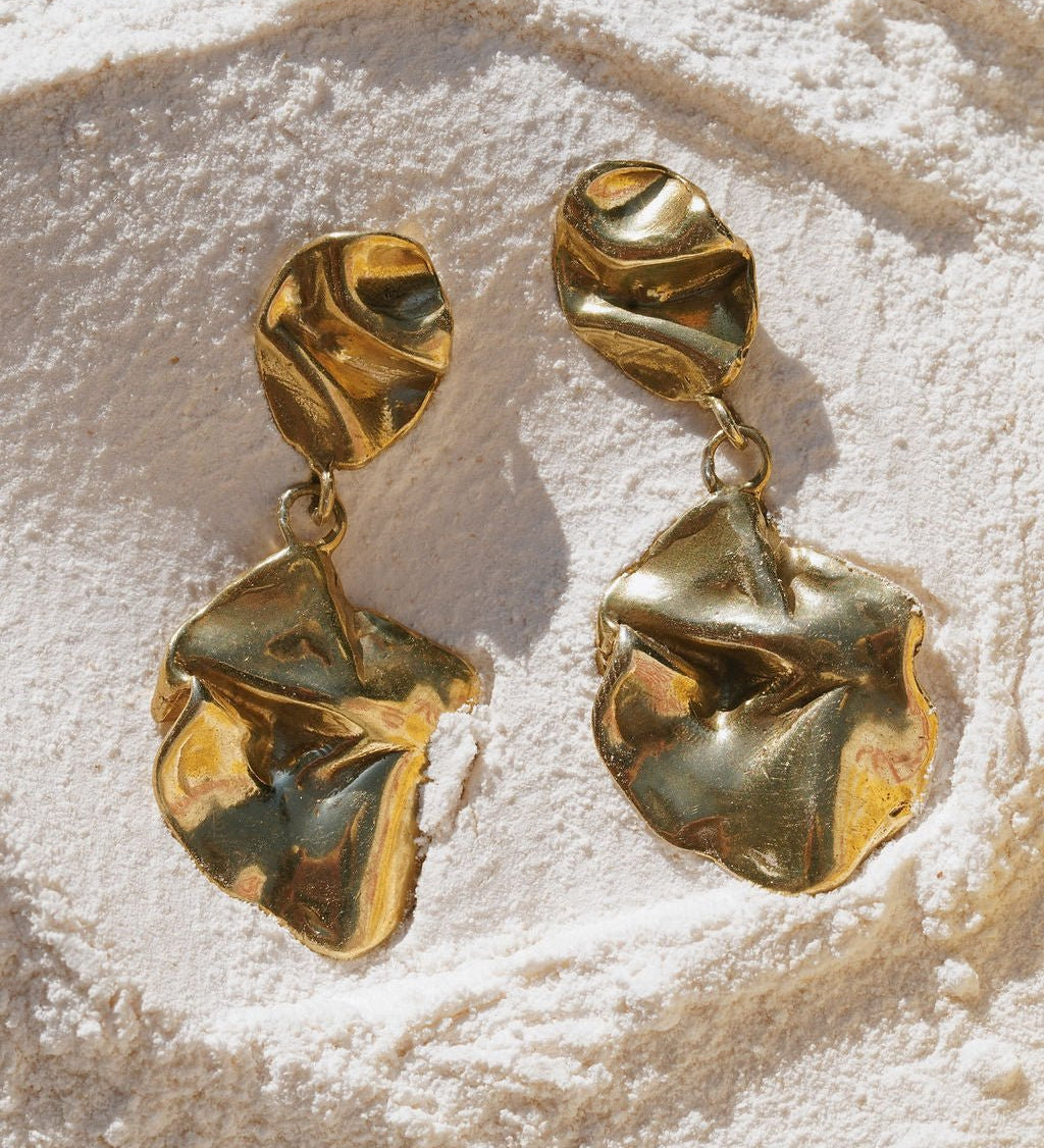 Bajada Gold Double Drop Earrings - Dea Dia