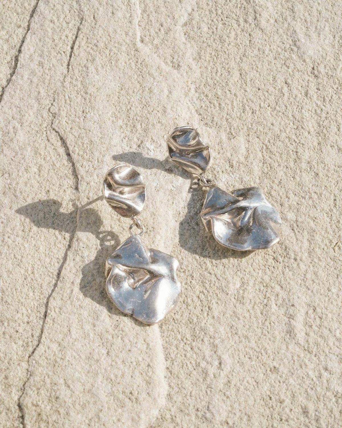 Bajada Silver Double Drop Earrings - Dea Dia