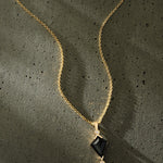 Black Spinel and Diamond Kite Necklace - Dea Dia