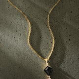 Black Spinel and Diamond Kite Necklace - Dea Dia
