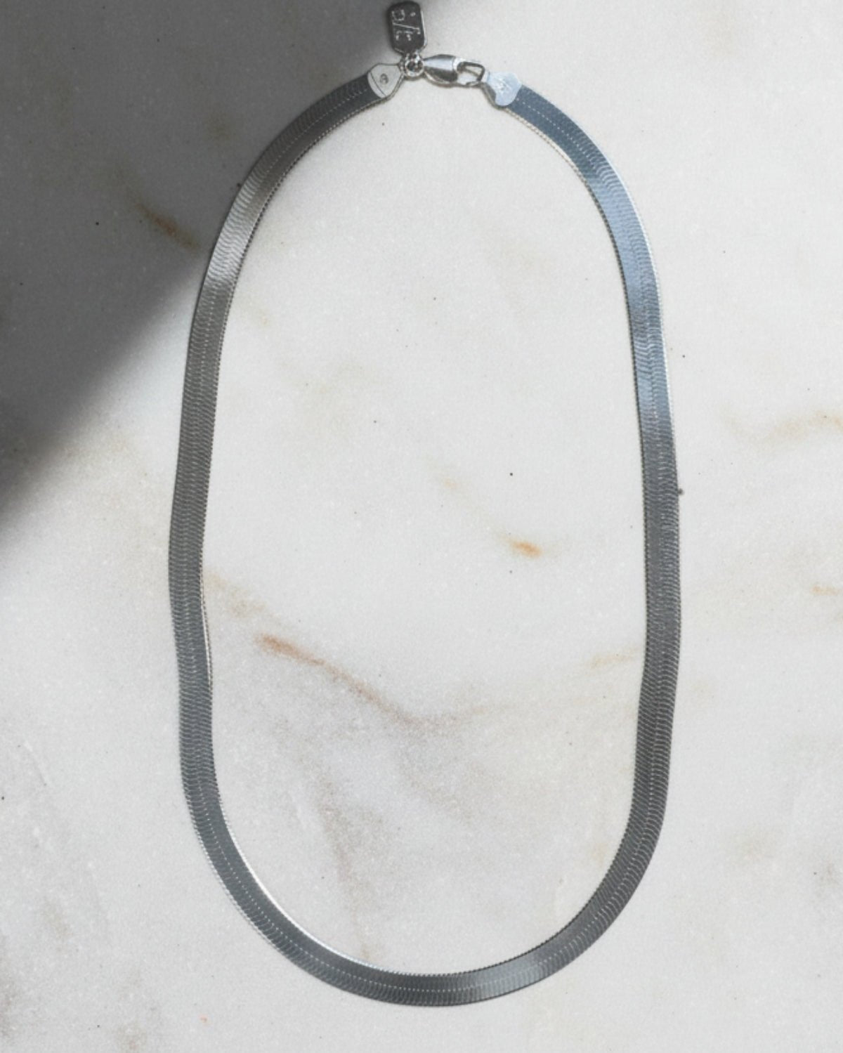 Bold Silver Herringbone Chain Necklace - Dea Dia