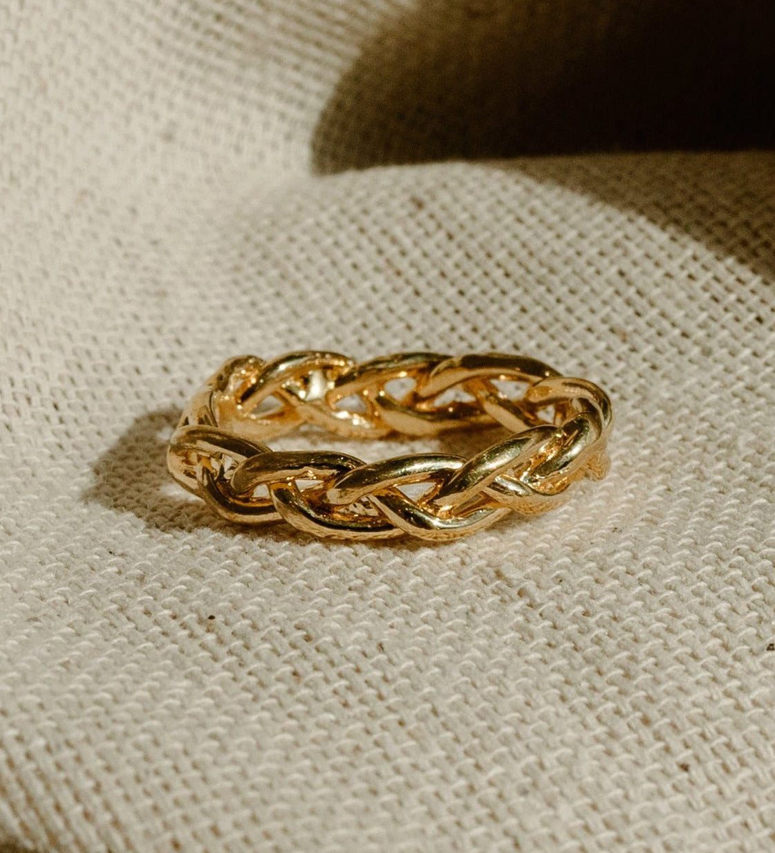 Braided Wedding Band in Solid 14k or 18k Gold - Dea Dia