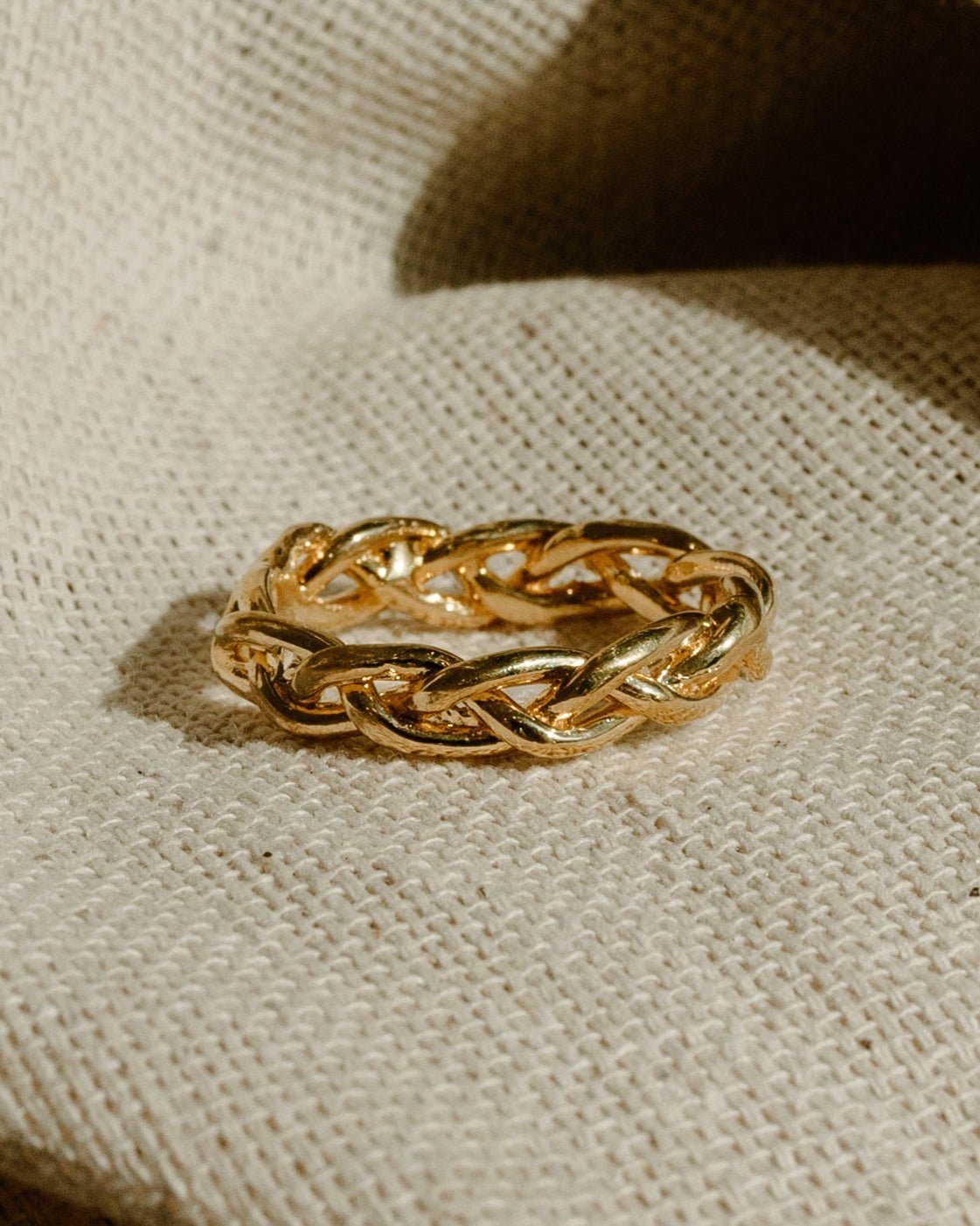 Braided Wedding Band in Solid 14k or 18k Gold - Dea Dia