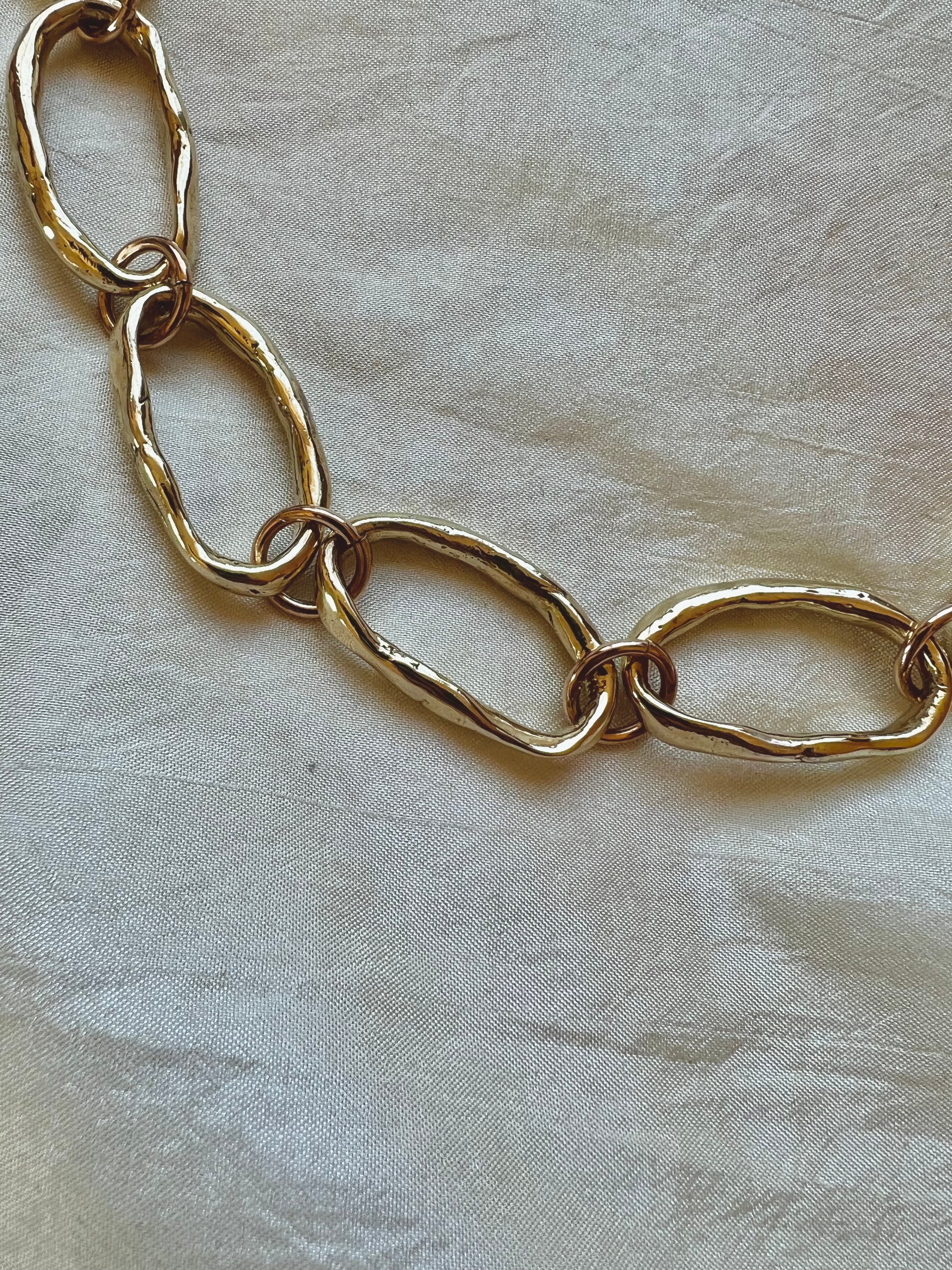 Cast Link Chunky Brass Chain Necklace - Dea Dia