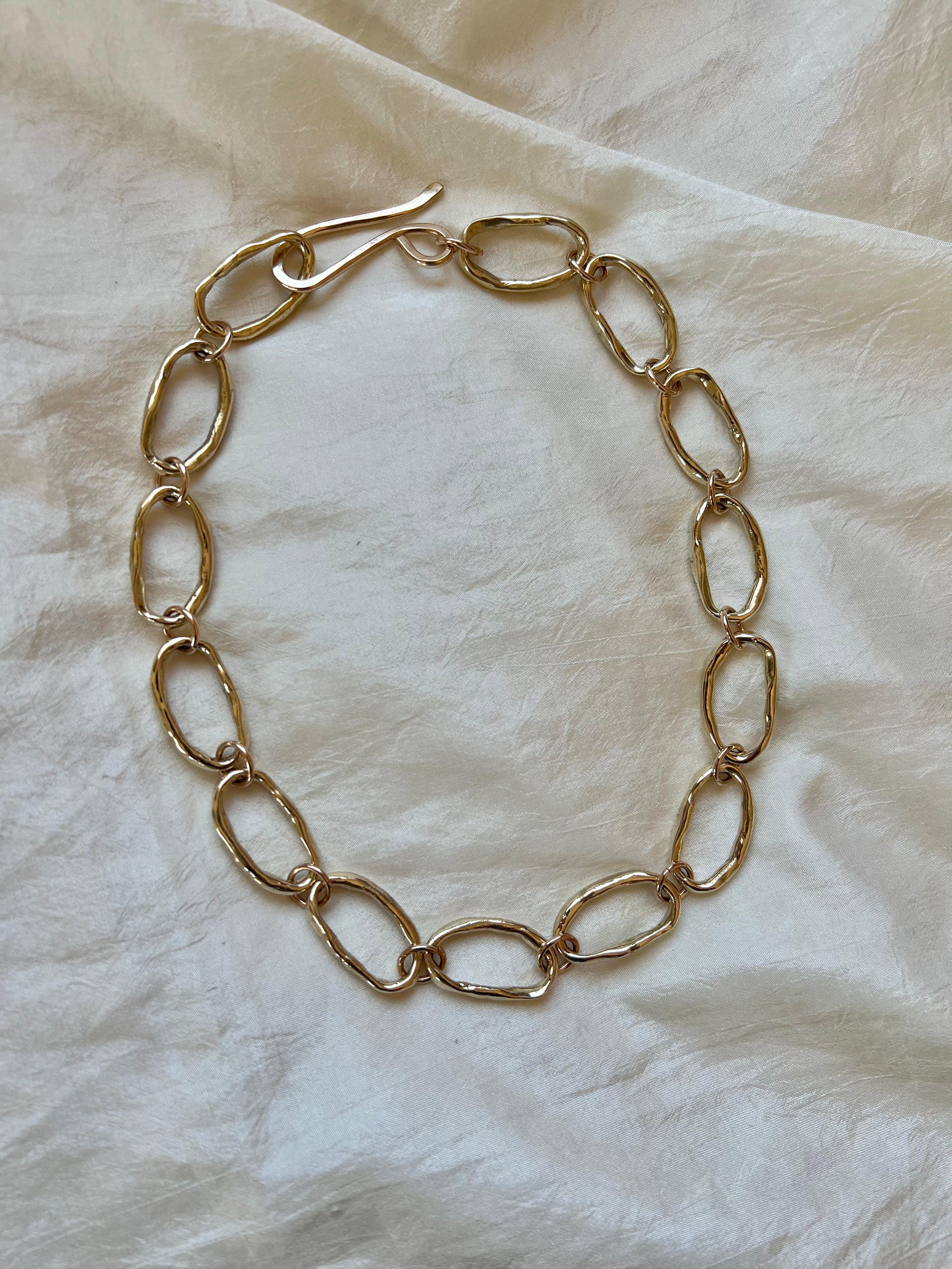 Cast Link Chunky Brass Chain Necklace - Dea Dia