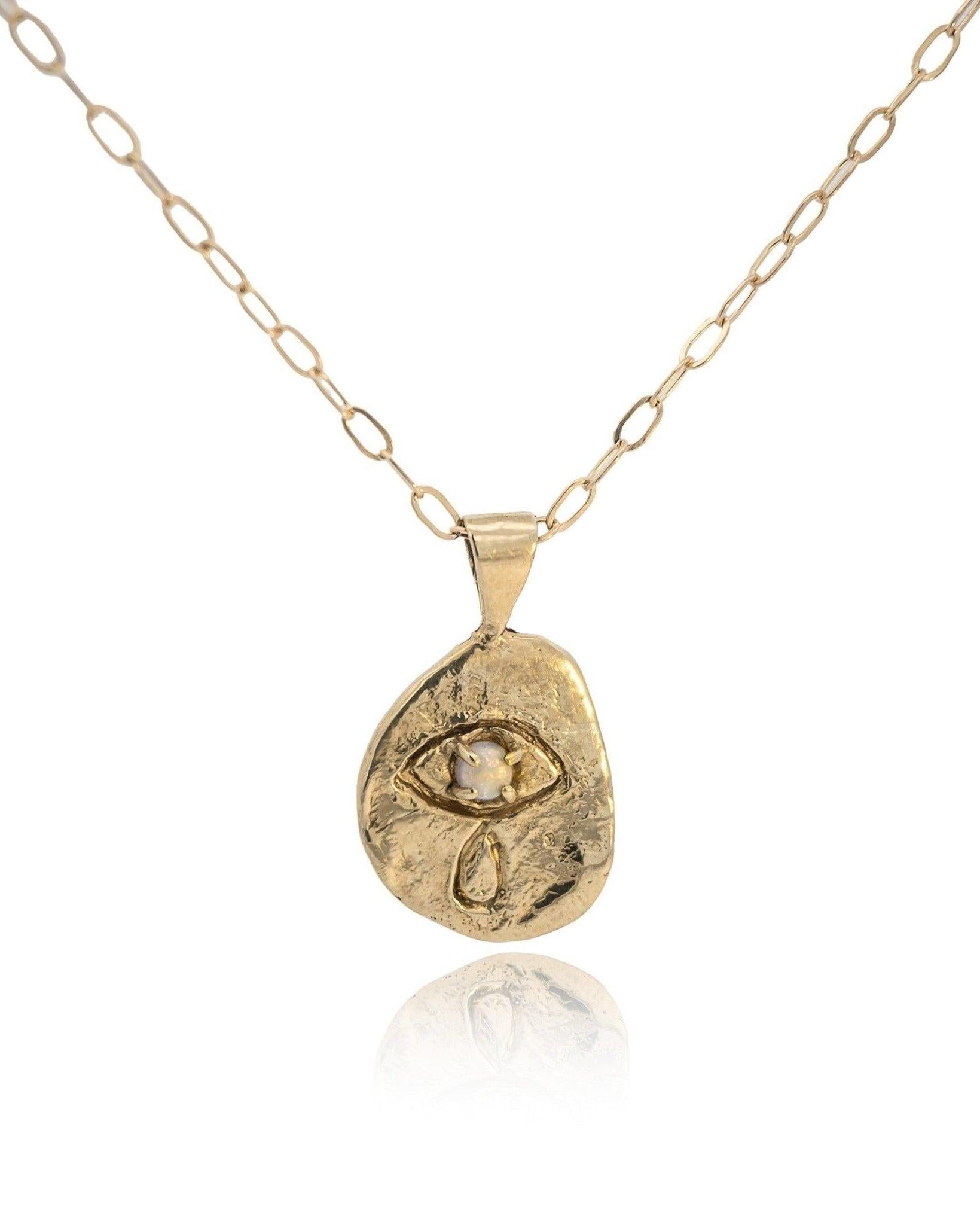 Crying Eye Gold Opal Necklace - Dea Dia
