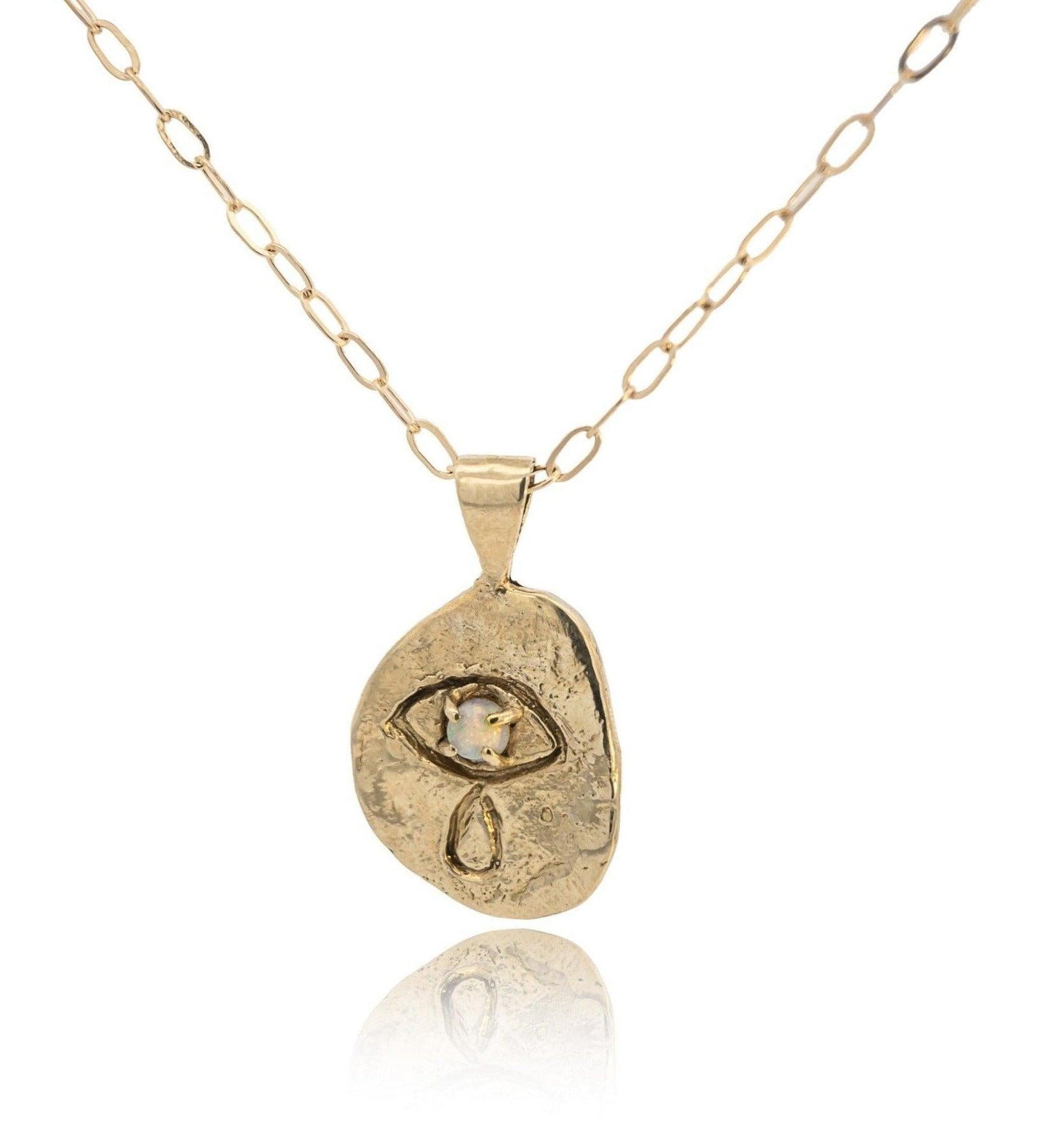 Crying Eye Gold Opal Necklace - Dea Dia