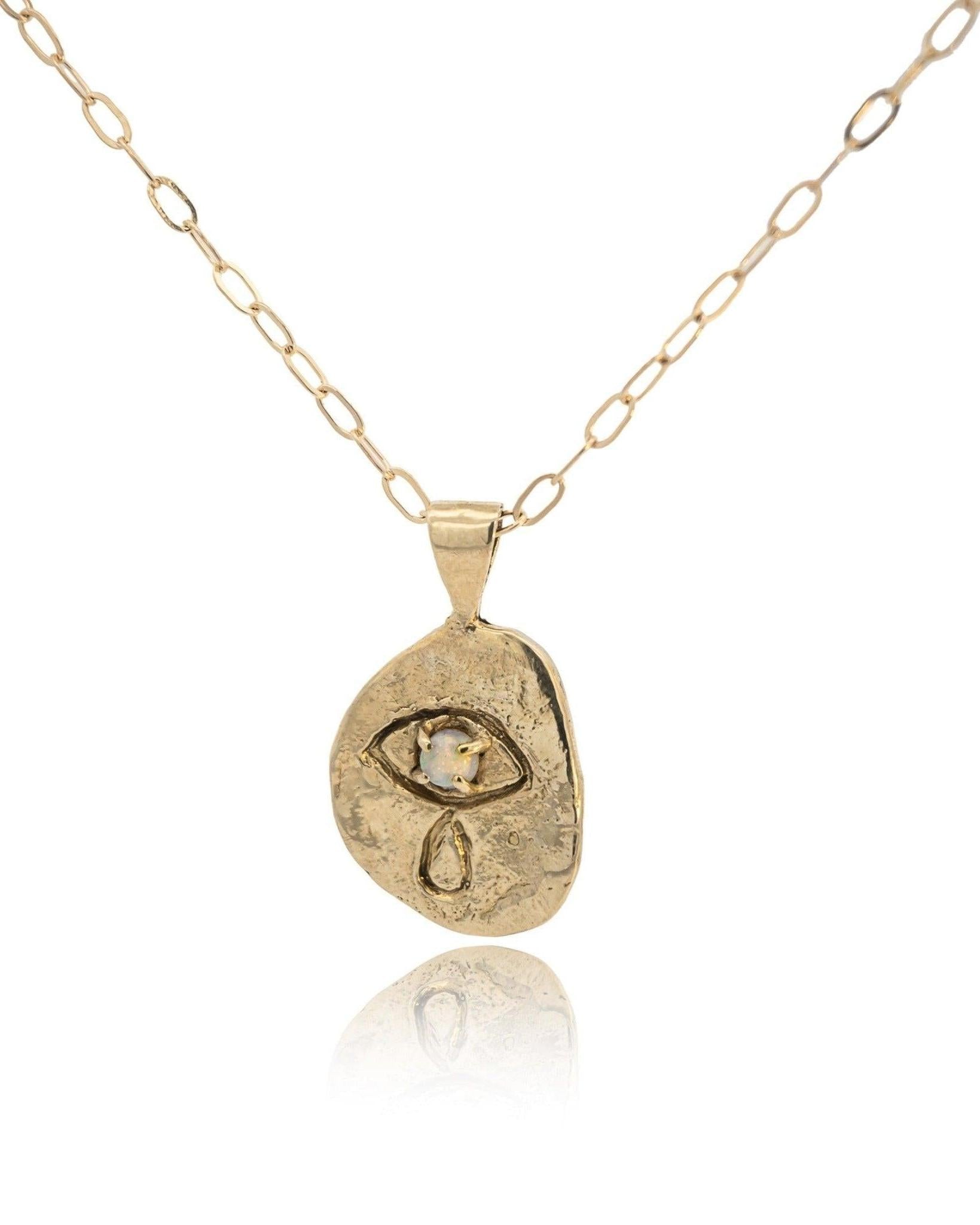 Crying Eye Gold Opal Necklace - Dea Dia