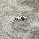 Delphi Toi et Moi Ring, Blue & Green Sapphire in Recycled Silver - Dea Dia