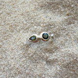 Delphi Toi et Moi Ring, Blue & Green Sapphire in Recycled Silver - Dea Dia