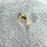 Delphi Toi et Moi Ring, Blue & Green Sapphire in Solid 14k Gold - Dea Dia