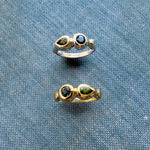 Delphi Toi et Moi Ring, Blue & Green Sapphire in Solid 14k Gold - Dea Dia
