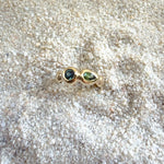Delphi Toi et Moi Ring, Blue & Green Sapphire in Solid 14k Gold - Dea Dia