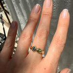 Delphi Toi et Moi Ring, Blue & Green Sapphire in Solid 14k Gold - Dea Dia