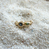 Delphi Toi et Moi Ring, Blue & Green Sapphire in Solid 14k Gold - Dea Dia