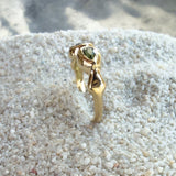 Delphi Toi et Moi Ring, Blue & Green Sapphire in Solid 14k Gold - Dea Dia