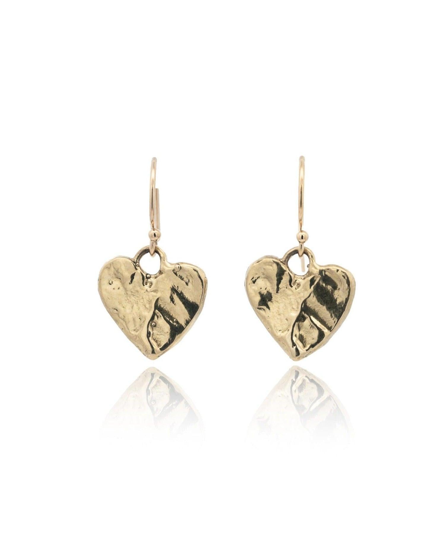 Eros Gold Heart Earrings - Dea Dia