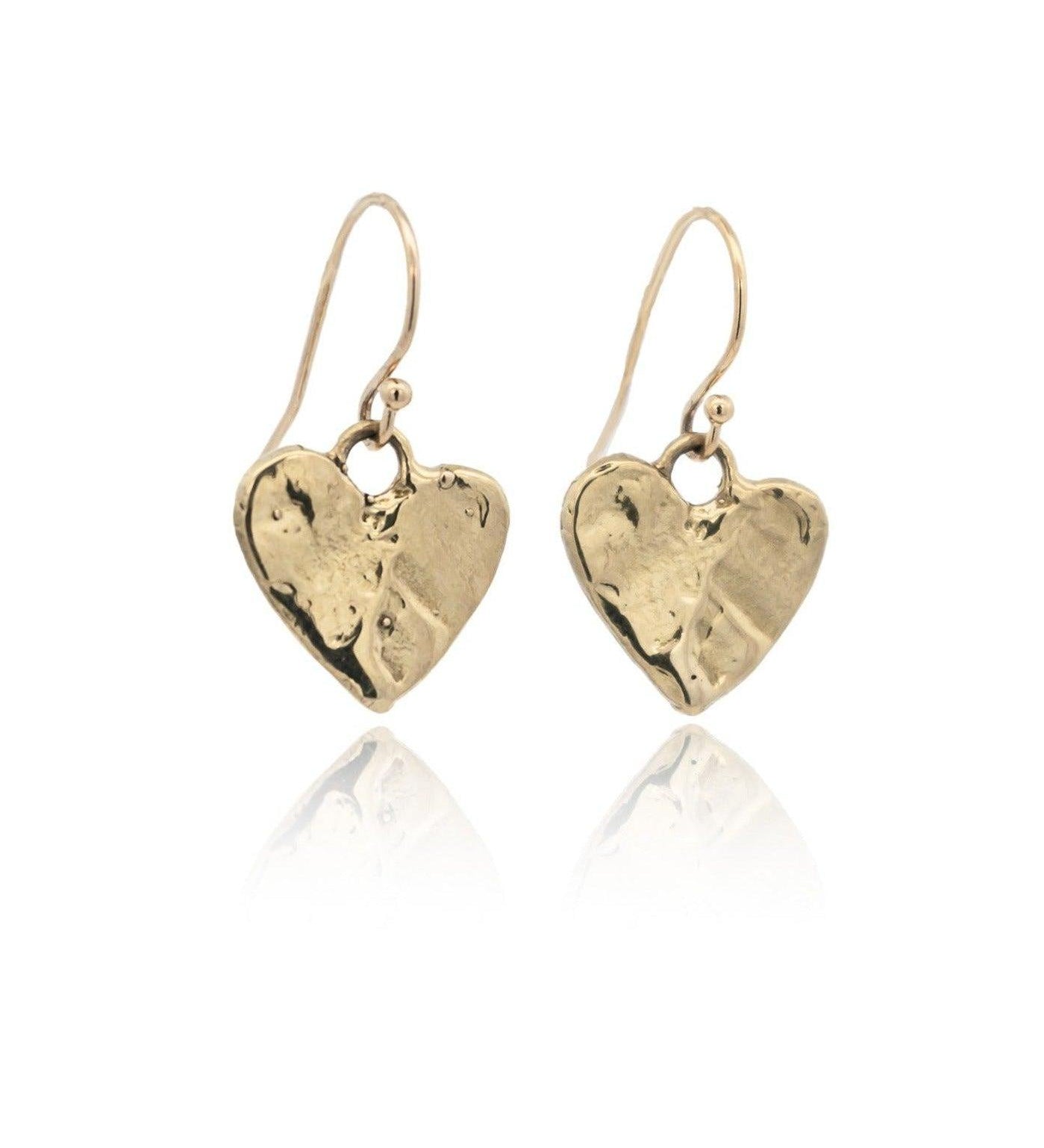 Eros Gold Heart Earrings - Dea Dia