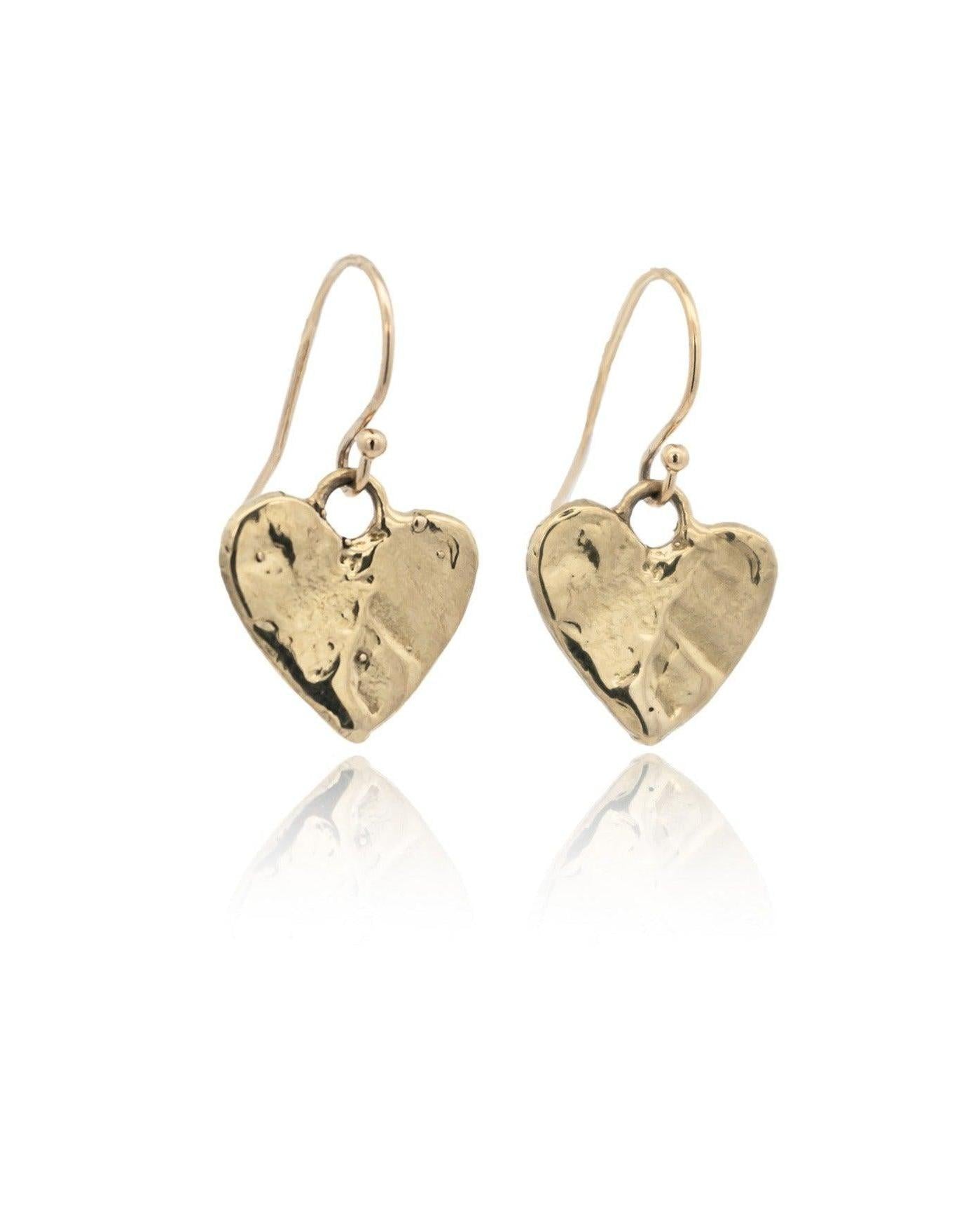 Eros Gold Heart Earrings - Dea Dia