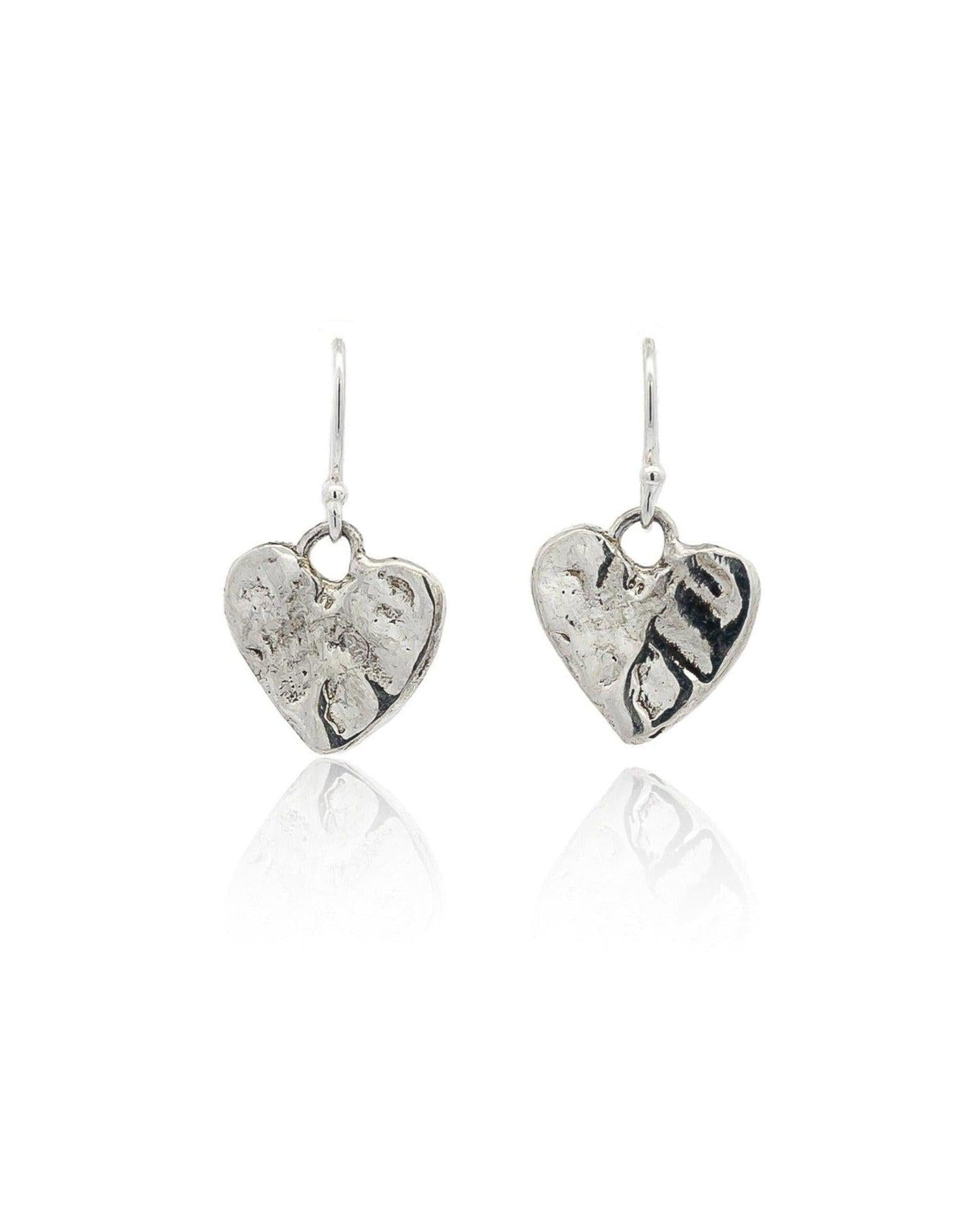 Eros Silver Heart Earrings - Dea Dia