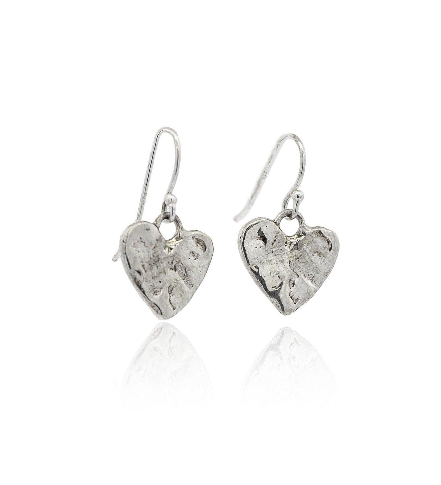 Eros Silver Heart Earrings - Dea Dia